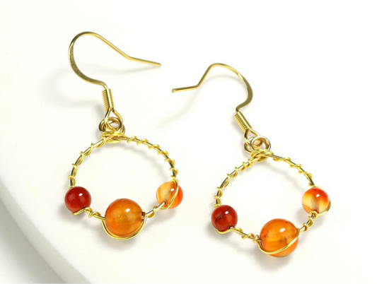 🔥 Carnelian Spark Hoop Earrings 🔥 Jewellery MakerTV Piece 🩷💚
