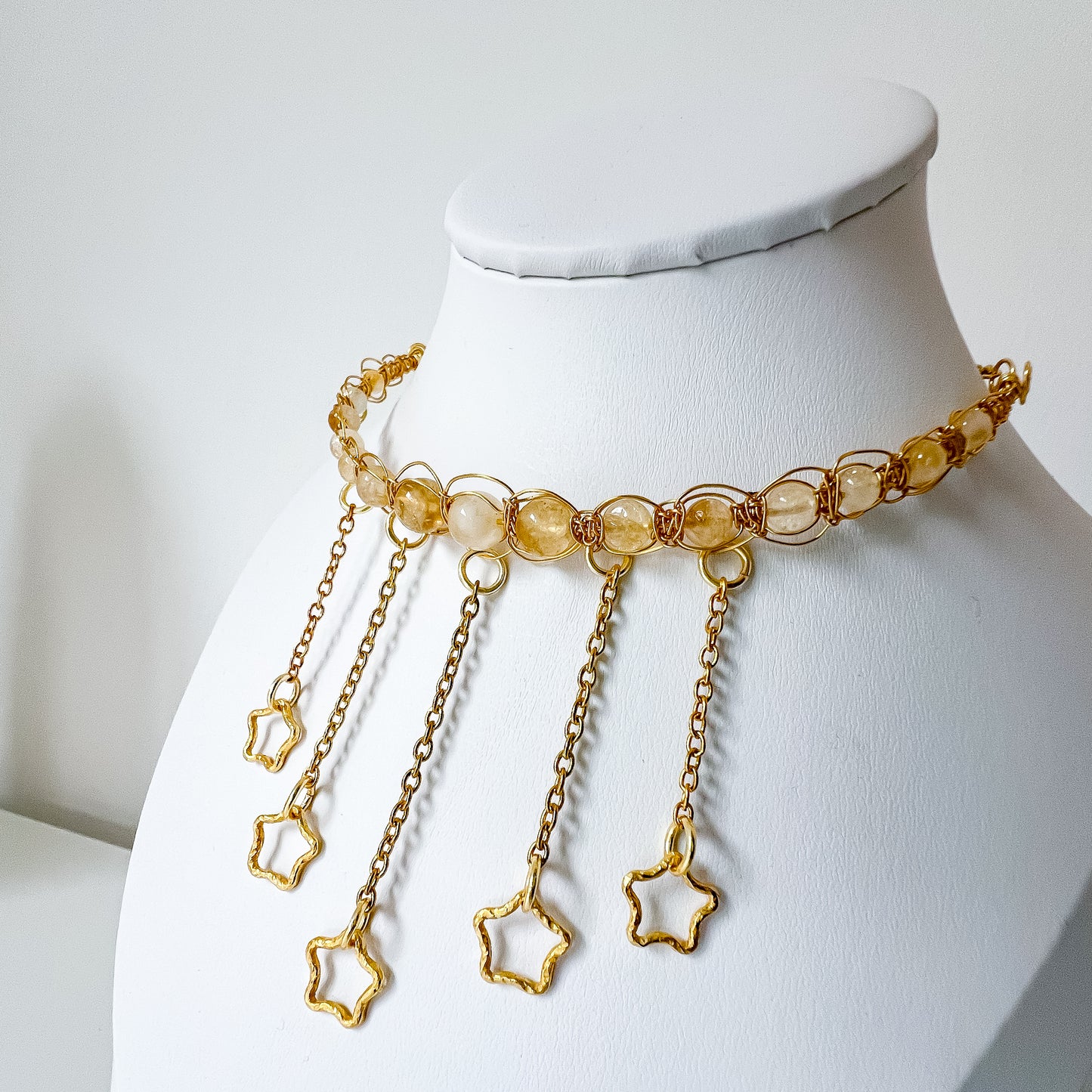 🌟 Citrine and gold plated star necklace 🌟 Jewellery MakerTV Piece 🩷💚