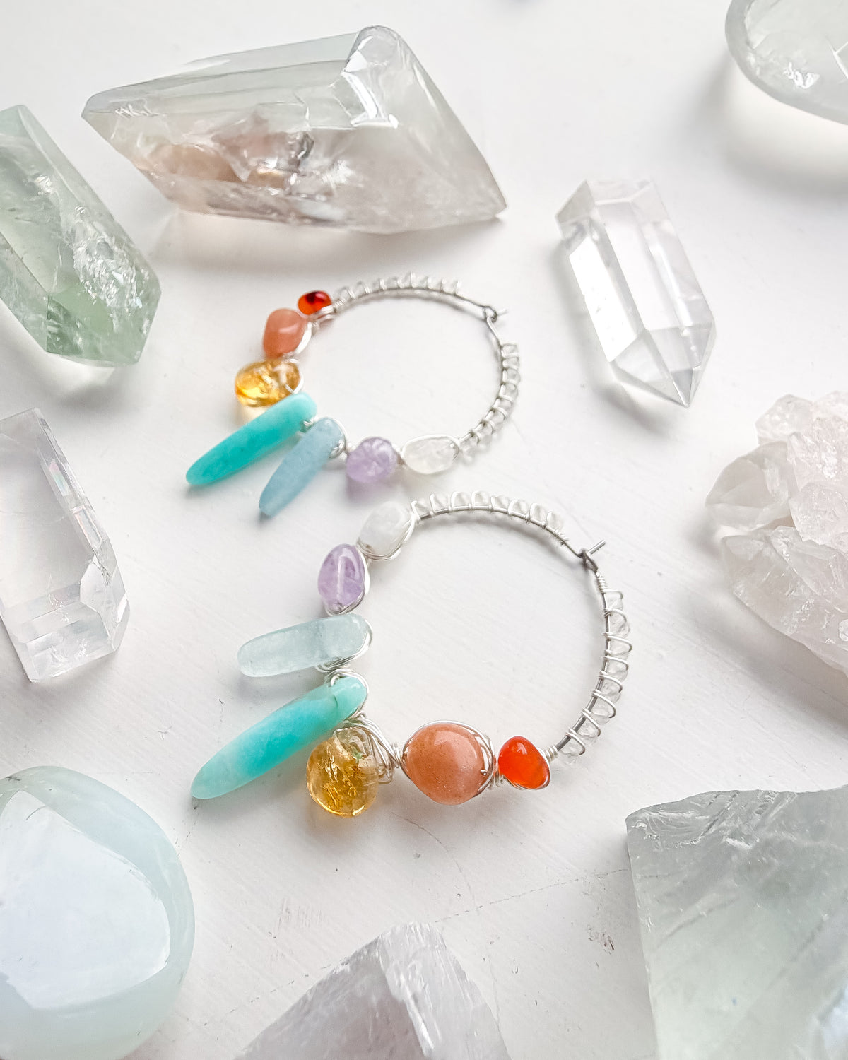 . 🌈✨💎 Chakra hoop earrings 💎✨🌈