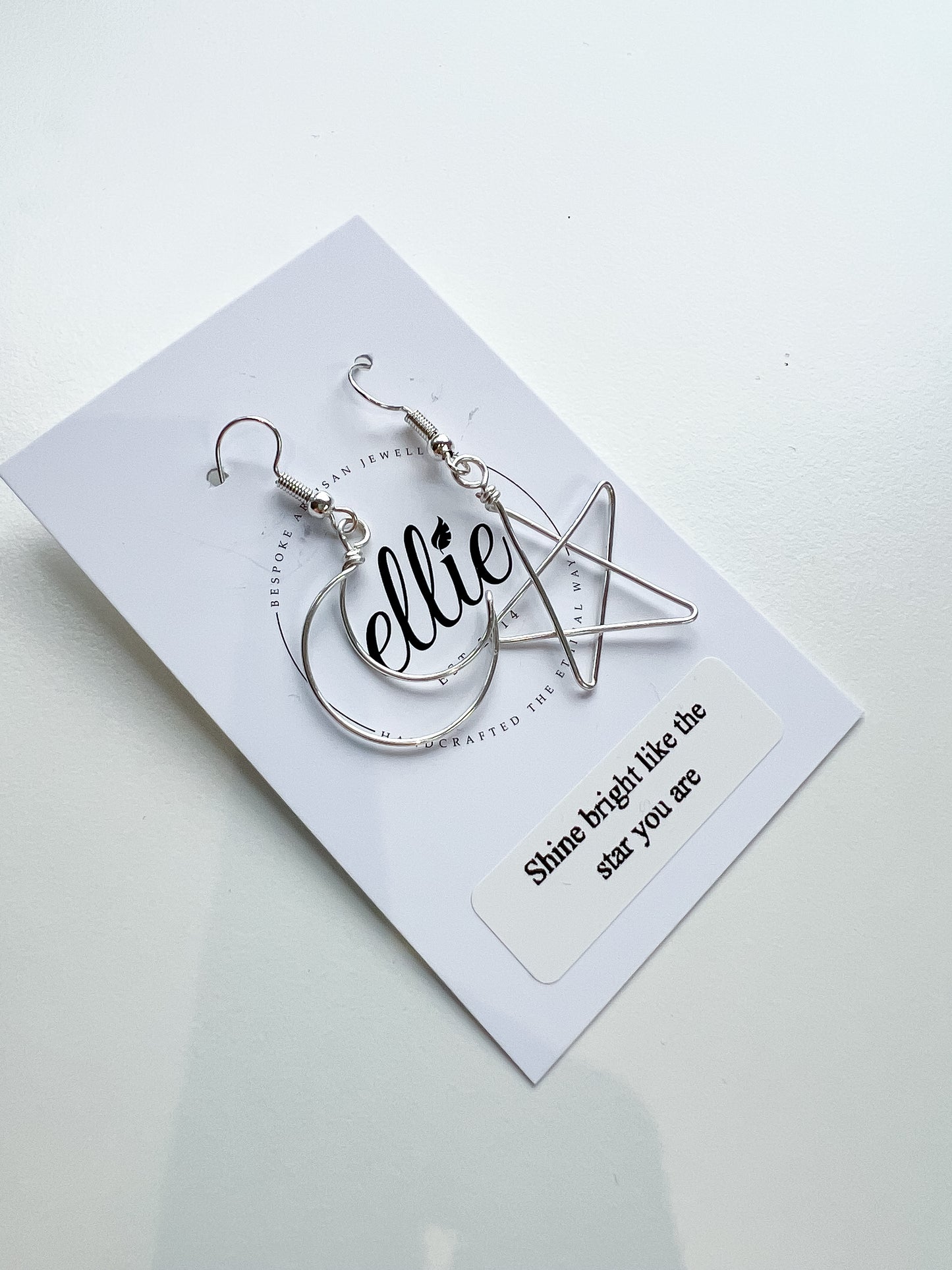 Moon and Star earrings - Silver