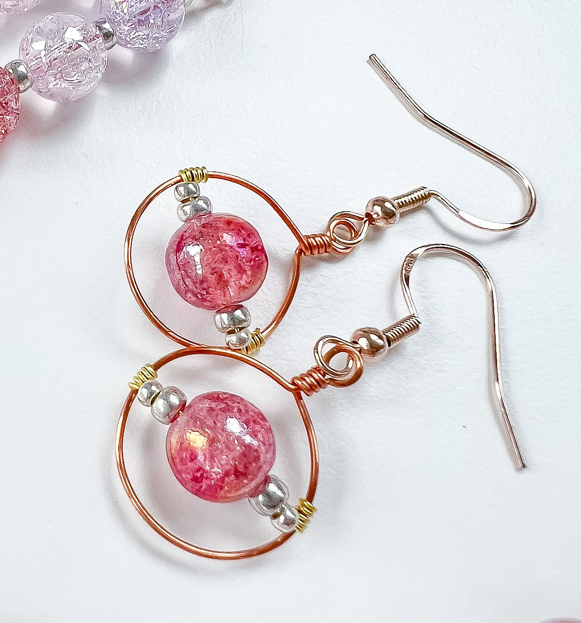 ❤️✨ Red Satellite Earrings ✨❤️ Jewellery MakerTV Piece 🩷💚