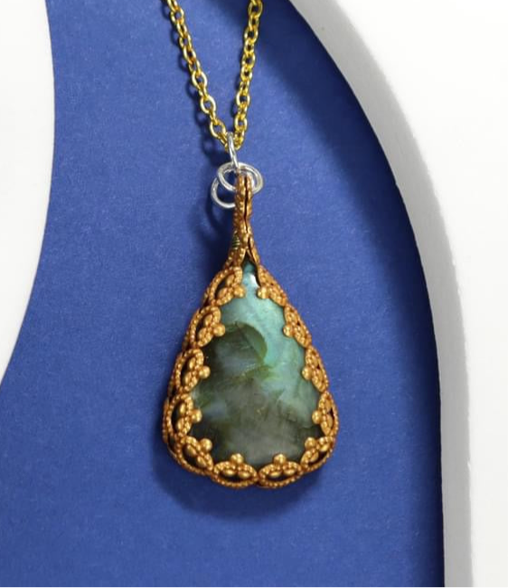 ✨💎 Dark Bronze Gallery Wire Labradorite Necklace 💎✨ Jewellery MakerTV Piece 🩷💚
