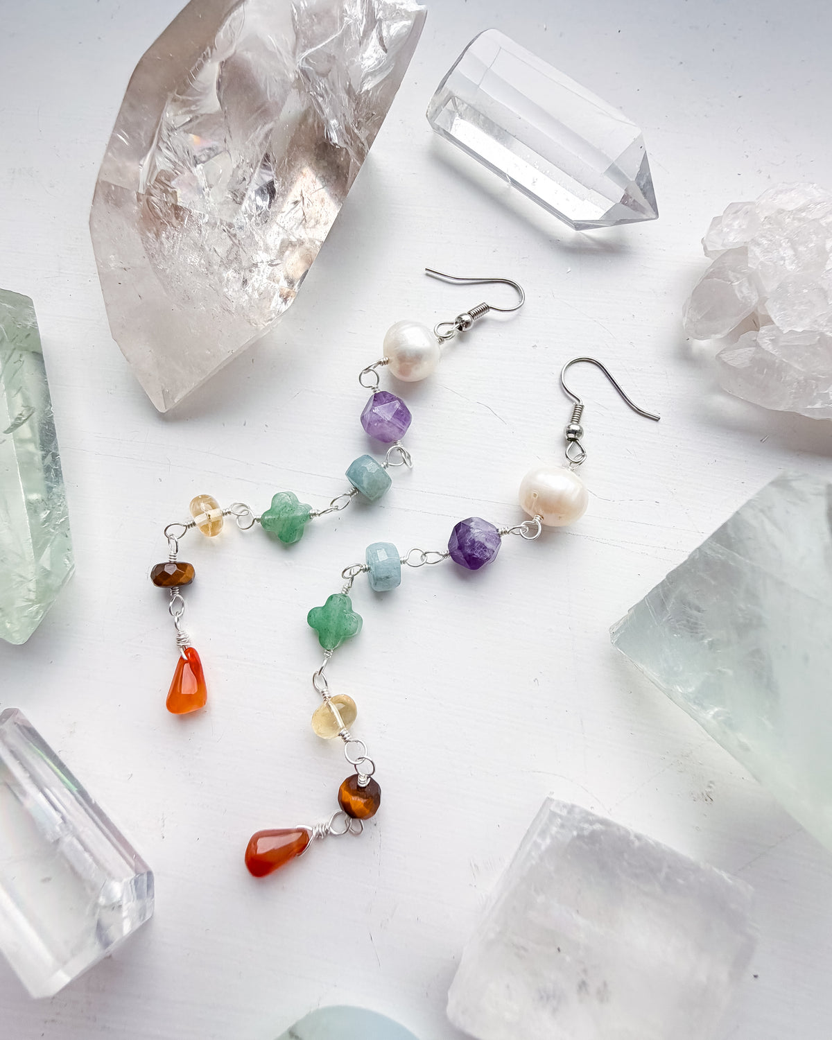 . 🌈✨💎 Chakra Pearl Earrings 💎✨🌈