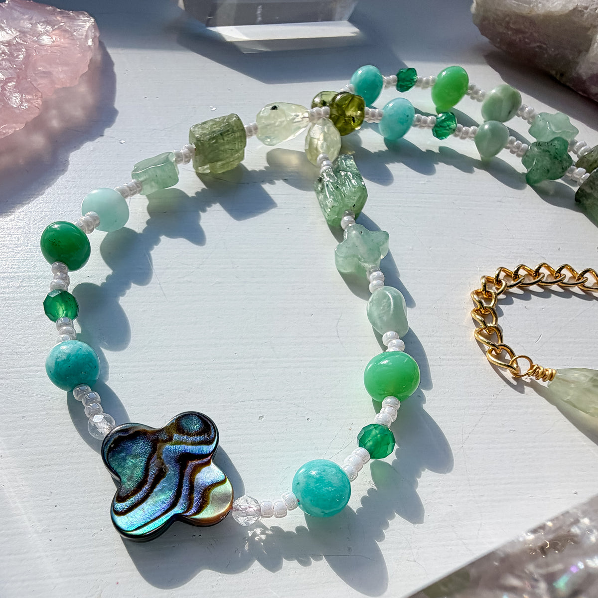 . 🌈✨💎 Heart Chakra Abalone Choker 💎✨🌈