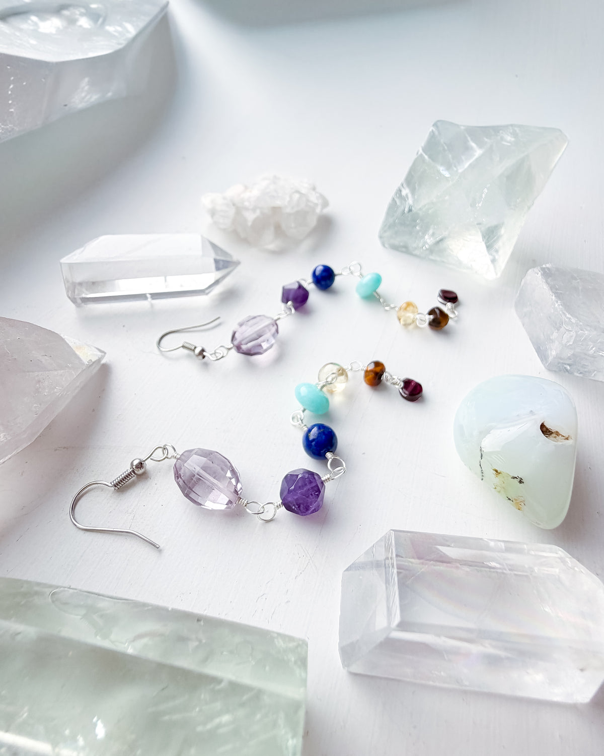 . 🌈✨💎 Chakra Pink Amethyst Earrings 💎✨🌈
