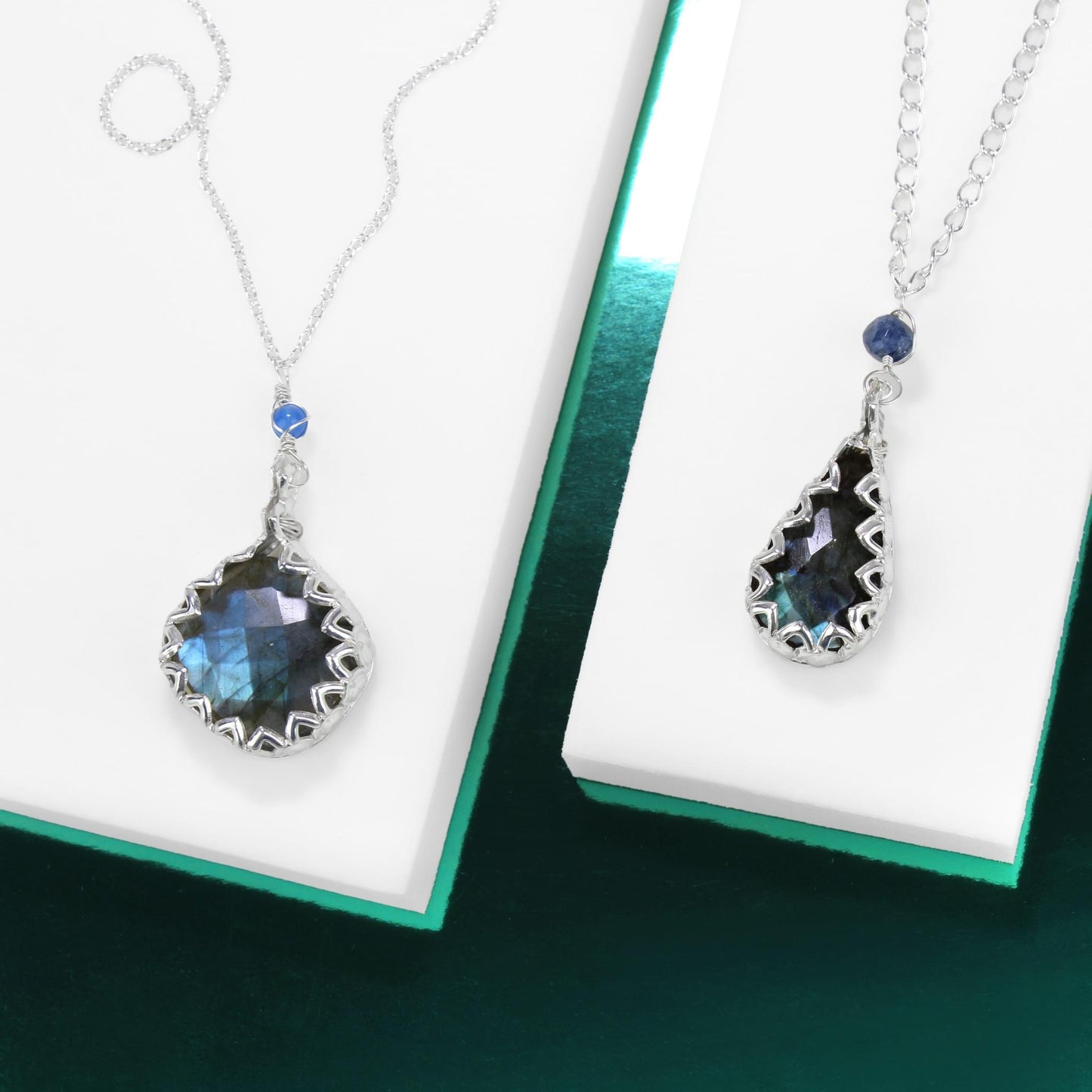 🌌✨ Labradorite & Blue Agate Silver Necklace ✨🌌  Jewellery MakerTV Piece 🩷💚