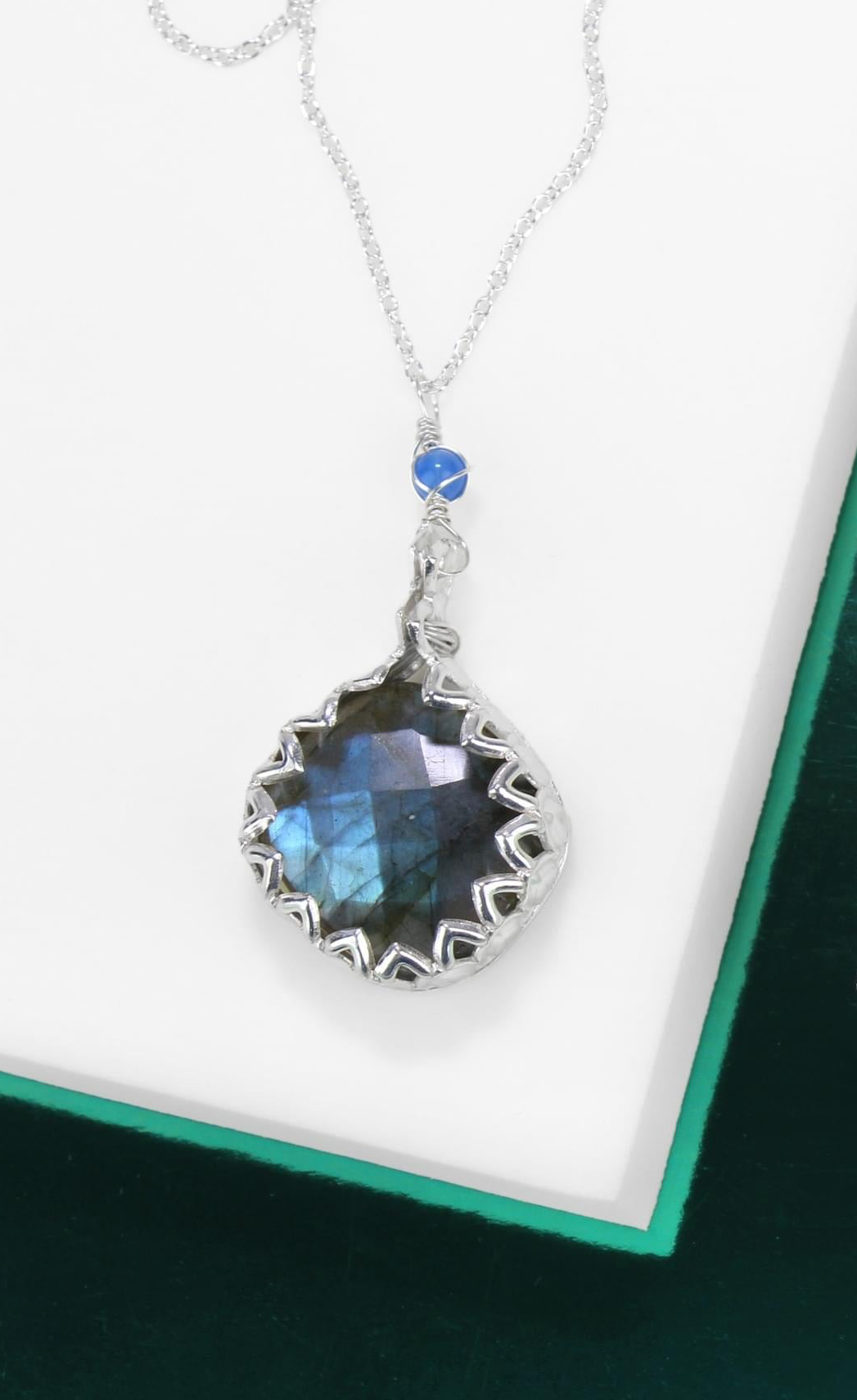 🌌✨ Labradorite & Blue Agate Silver Necklace ✨🌌  Jewellery MakerTV Piece 🩷💚