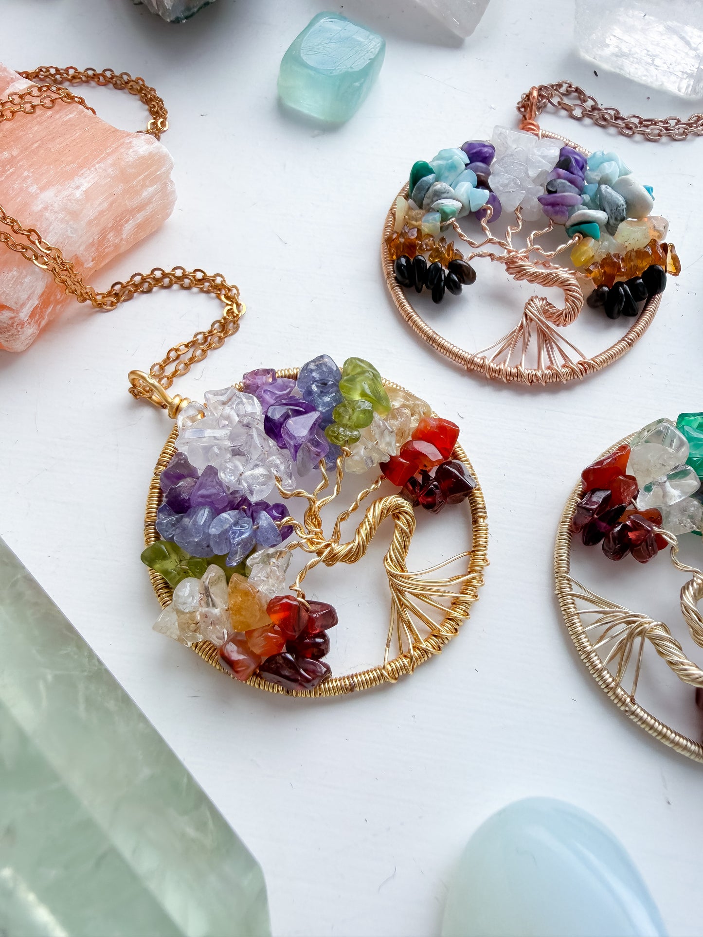 Gold Classic Chakra Tree Of Life Necklace