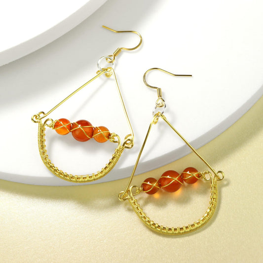 🌙🔥 Carnelian Crescent Drop Earrings 🔥🌙 Jewellery MakerTV Piece 🩷💚