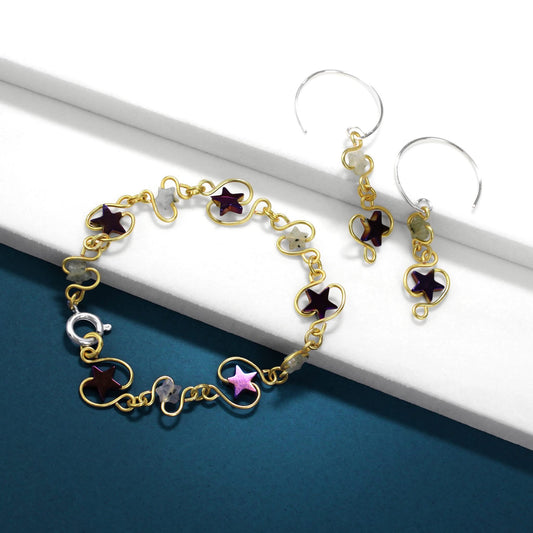 ✨🌌🌈 Star Bracelet and Earring set 🌈🌌✨ Jewellery MakerTV Piece 🩷💚