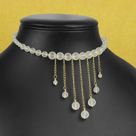 🤍✨Frosted Clear Quartz Graduated Cascade Necklace ✨🤍 Jewellery MakerTV Piece 🩷💚