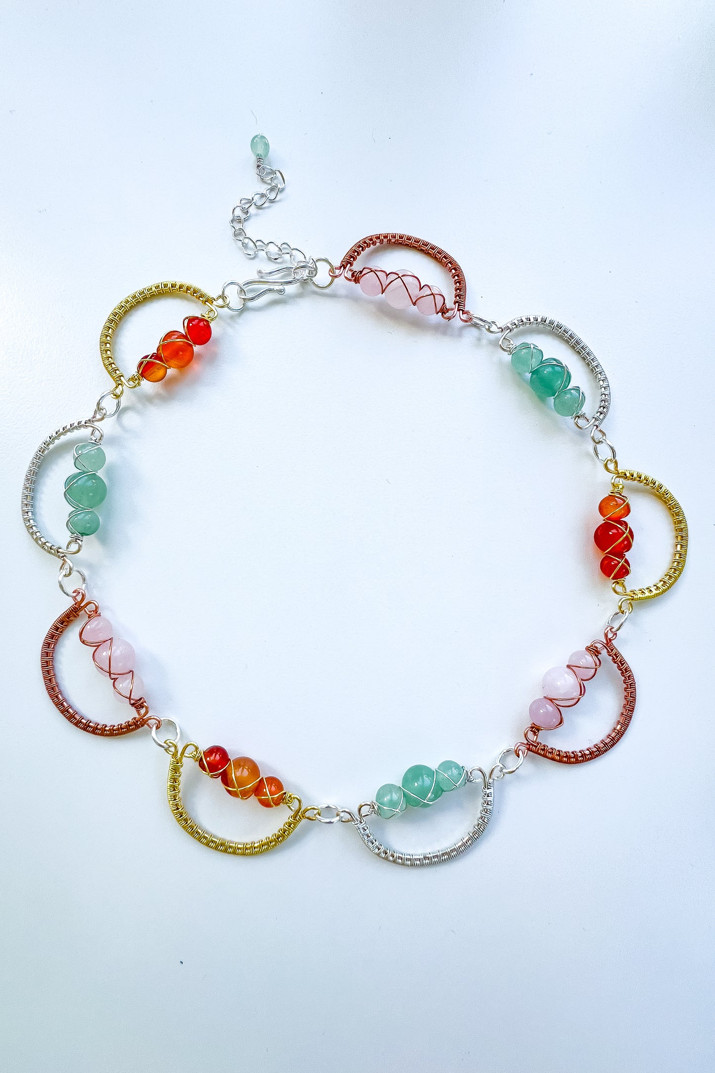 🌈 Rainbow Crescent Gemstone Necklace 🌙 Jewellery MakerTV Piece 🩷💚