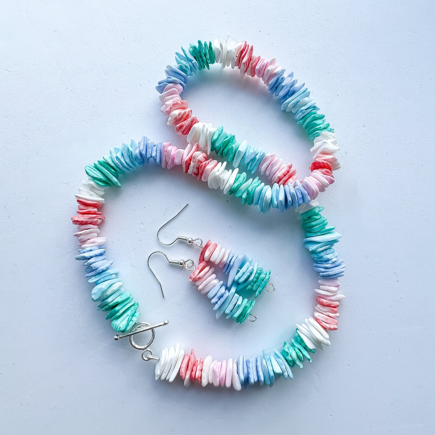🌈 🐚🌈 Philippine Shell Necklace & Earrings Set 🌈🐚 Jewellery MakerTV Piece 🩷💚