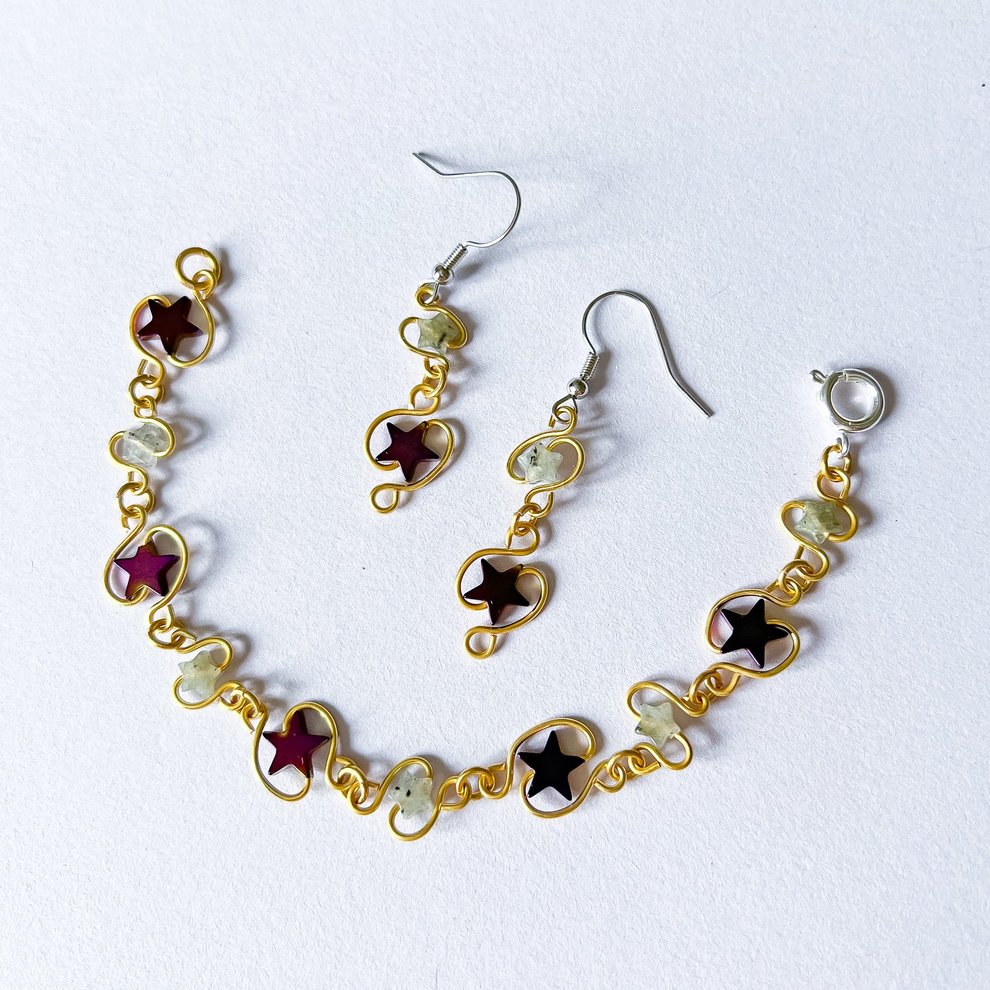 ✨🌌🌈 Star Bracelet and Earring set 🌈🌌✨ Jewellery MakerTV Piece 🩷💚