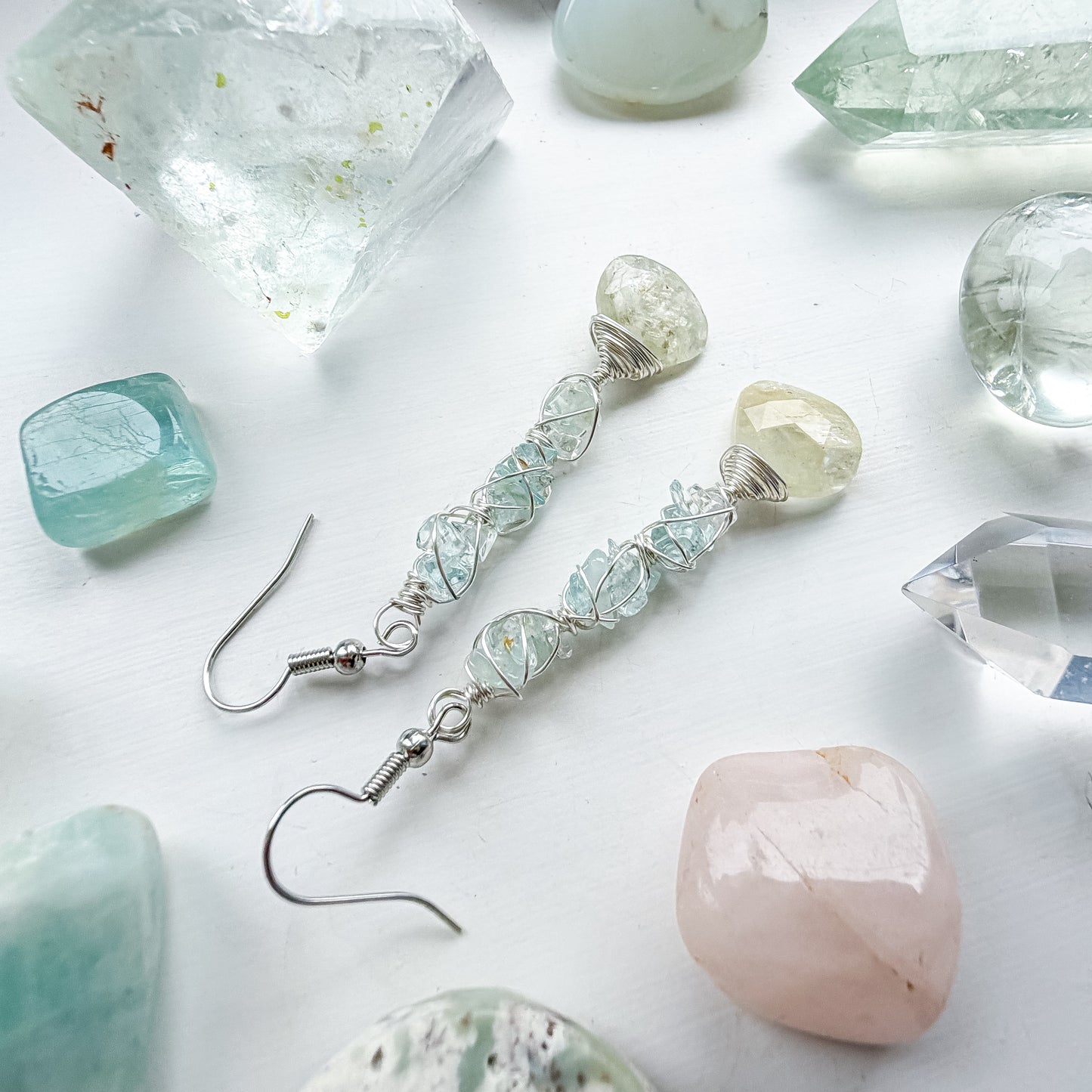✨🌊💎 Seafoam Serenity 💎🌊✨ - Aquamarine Drop Earrings