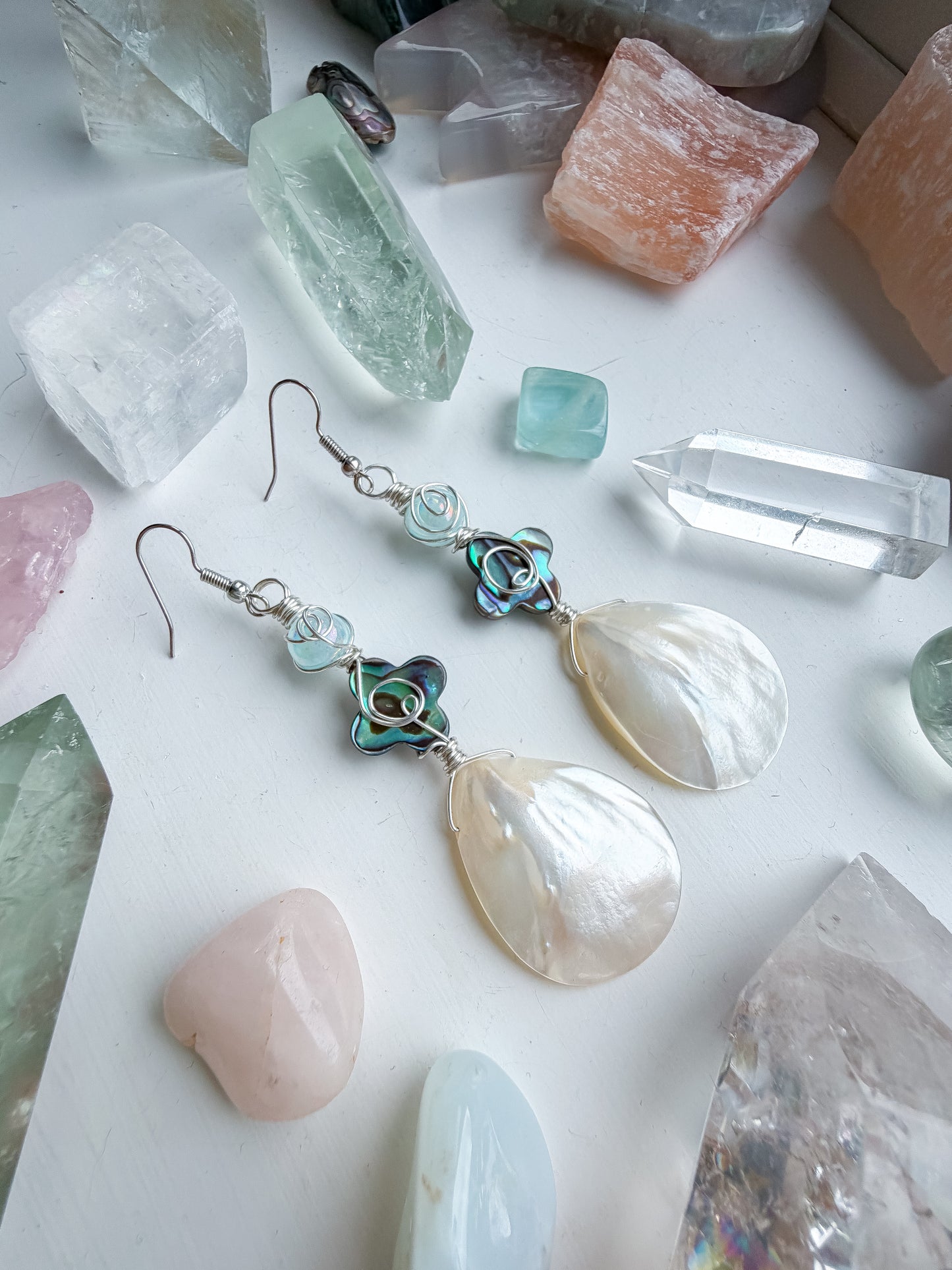 ✨🌊 Abalone Dream Earrings 🌊✨ Abalone & Mother of Pearl Dangle Earrings | Handmade Shell Earrings