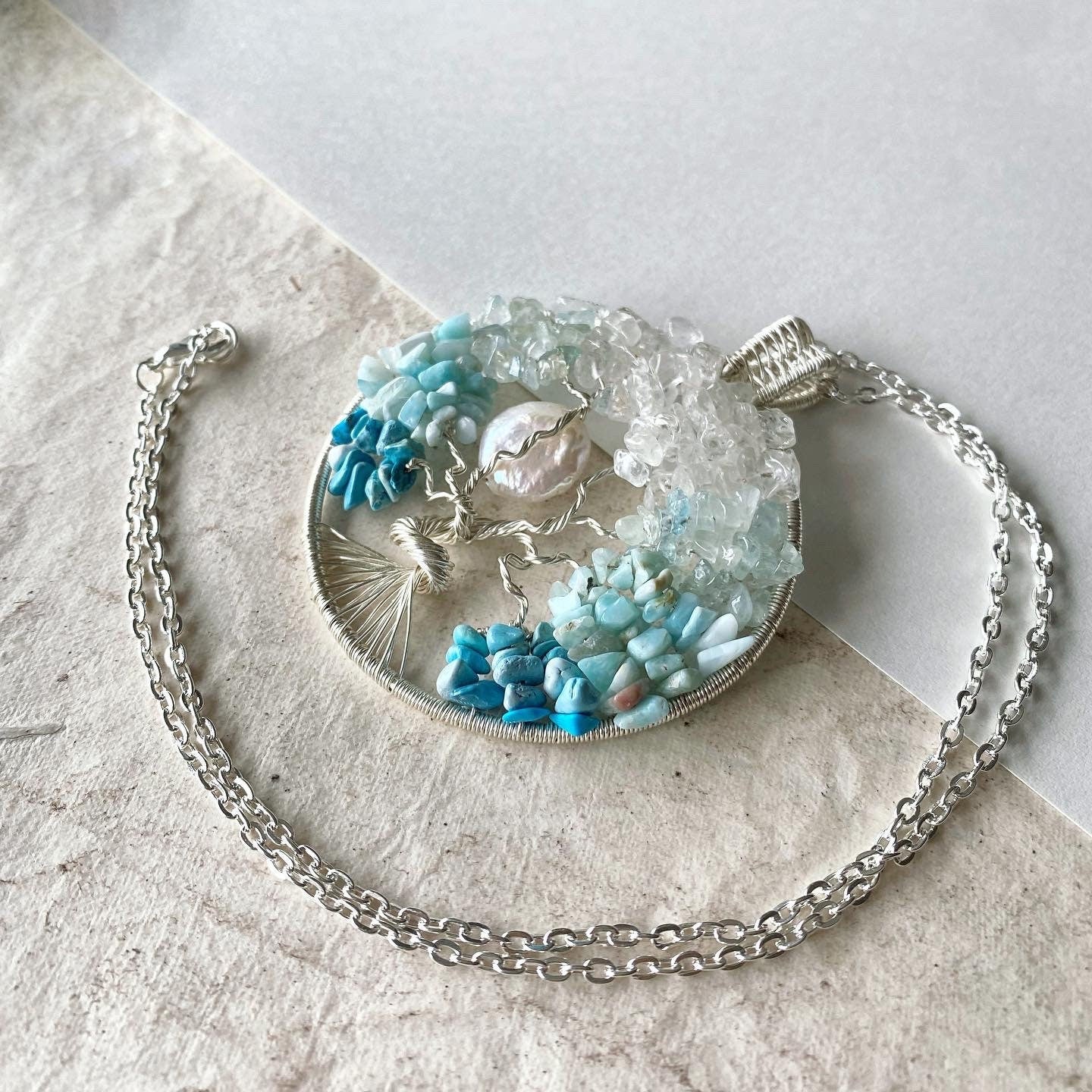 Frozen Lake Tree of Life Necklace