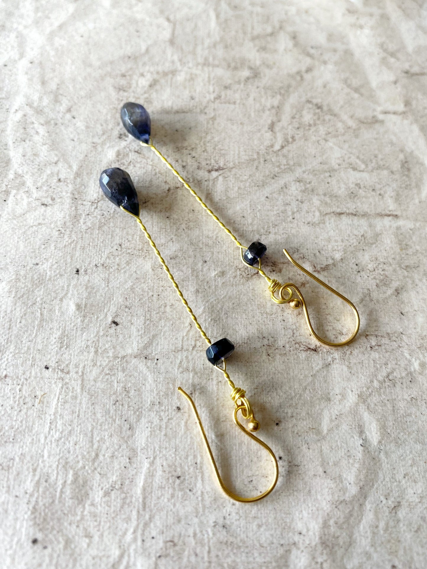 Iolite crystal earrings