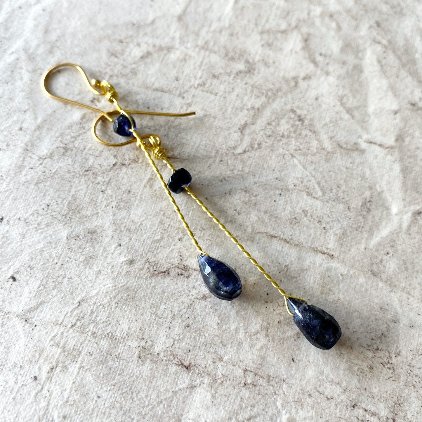 Iolite crystal earrings