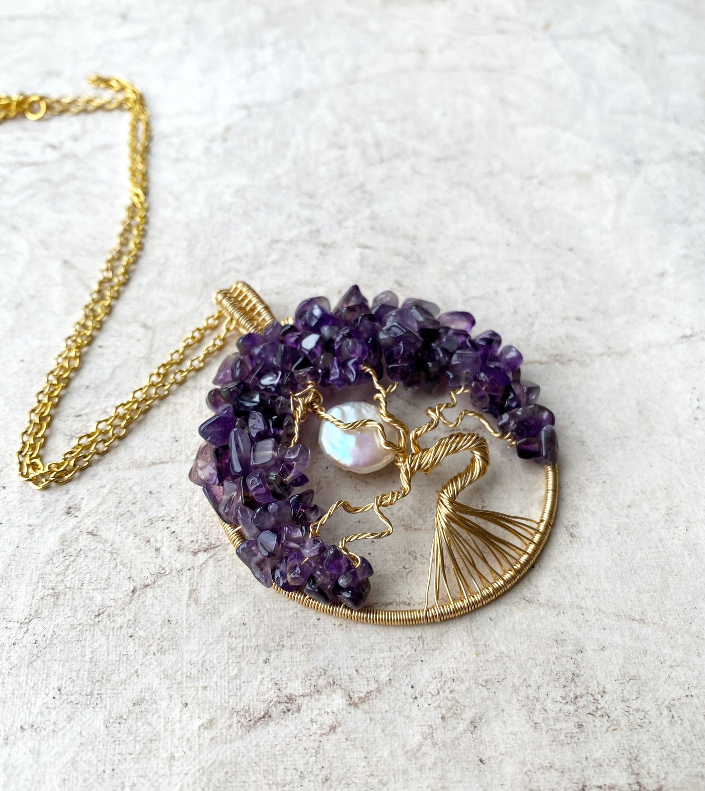 Amethyst Tree of Life Necklace