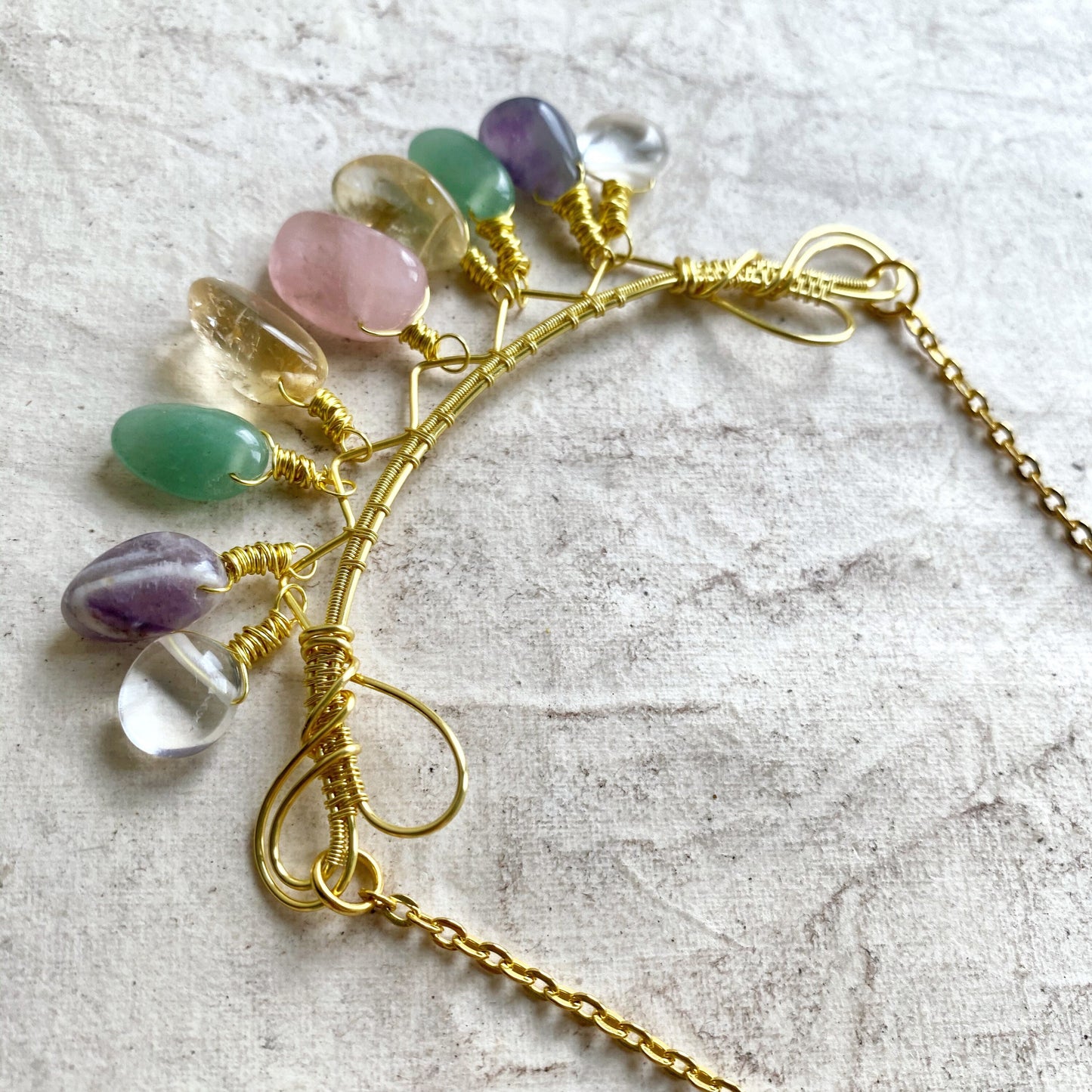 Rainbow Crystal Statement Necklace