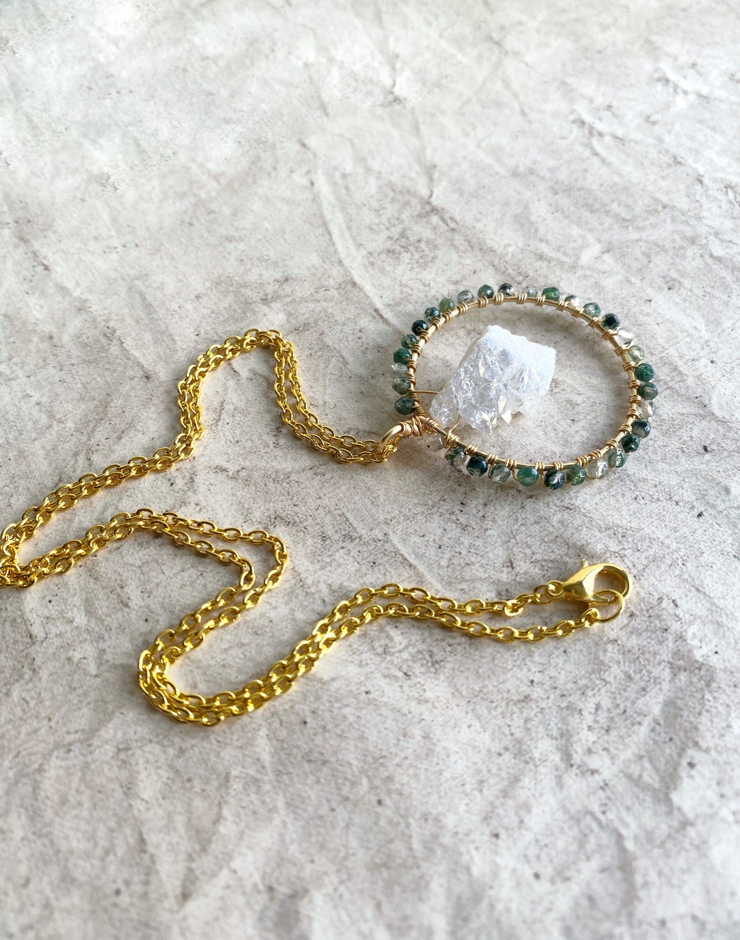 Aura Crystal Circle Necklace