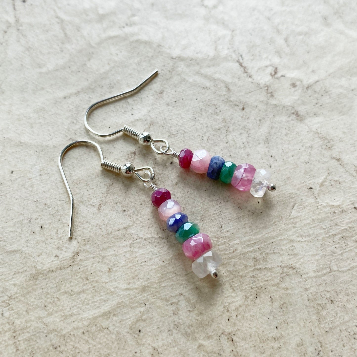Colour Pop Rainbow Moonstone Earrings