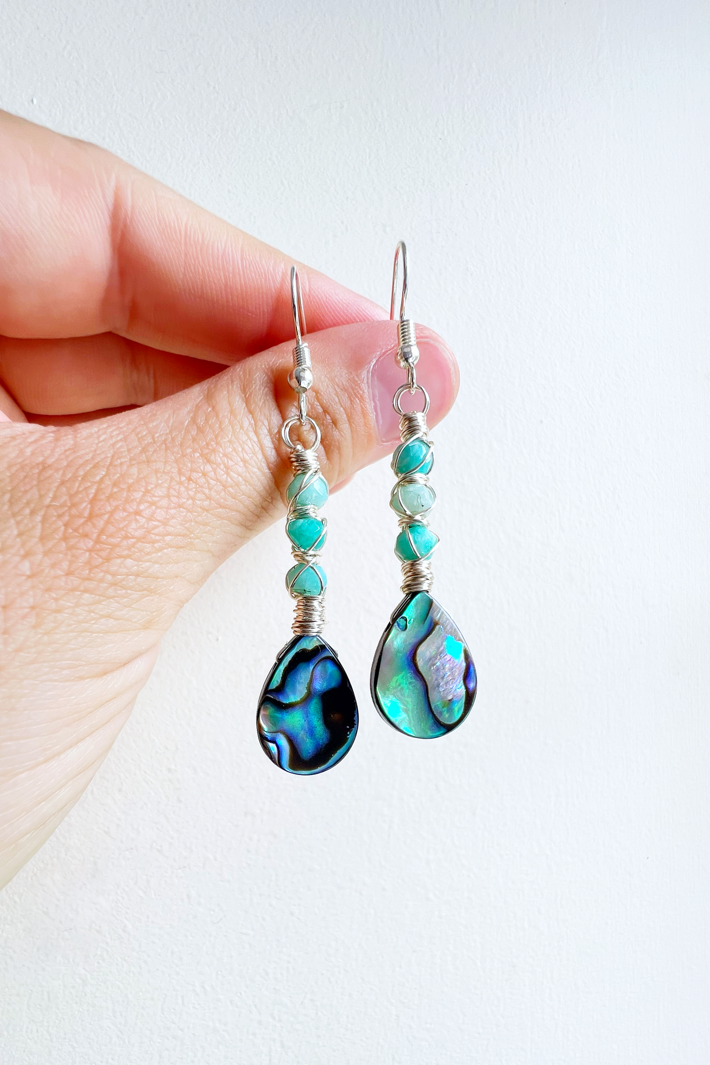 Abalone Summer Collection - amazonite earrings 2