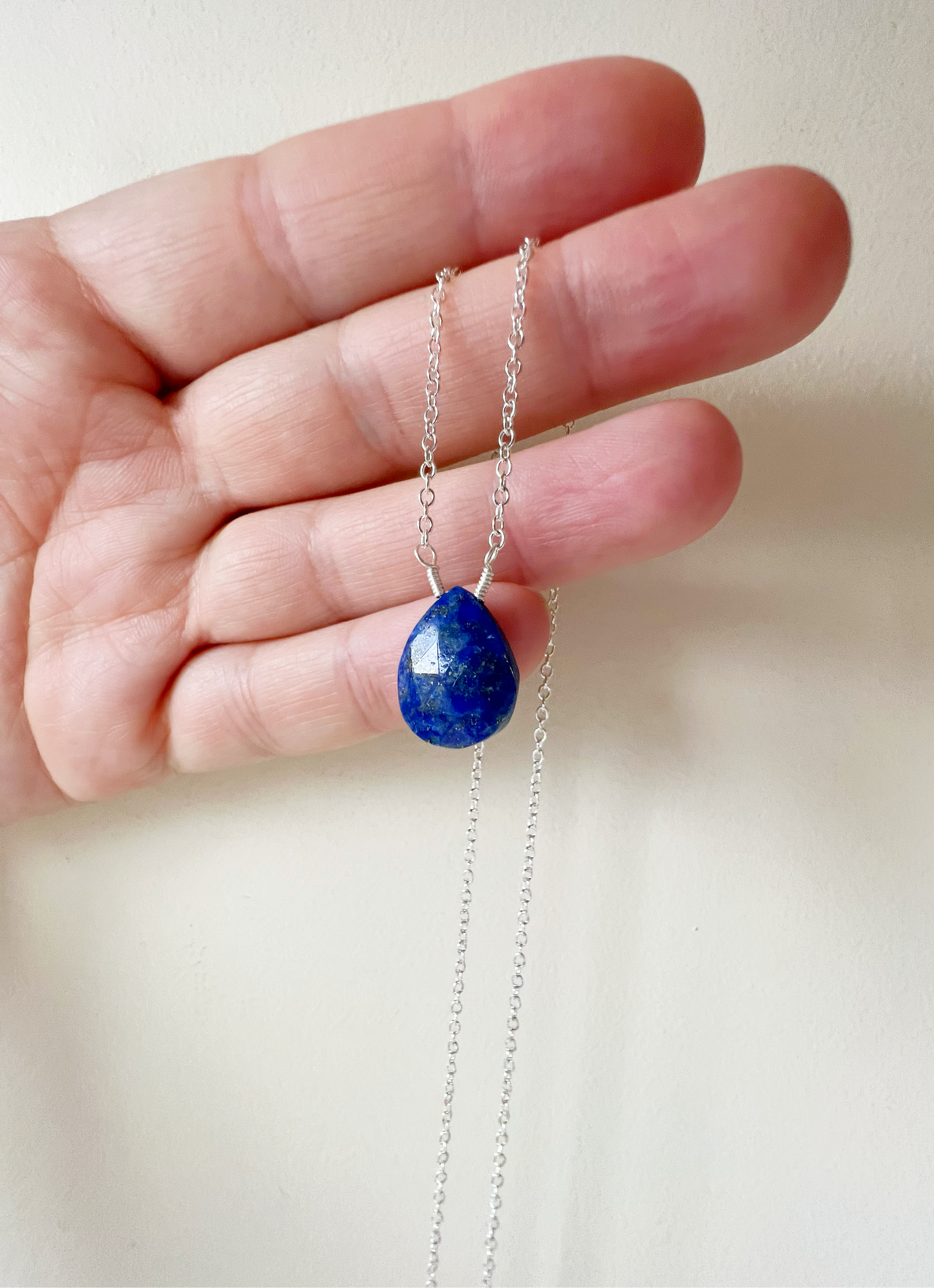 Delicate Drop Necklace in Lapis Lazuli