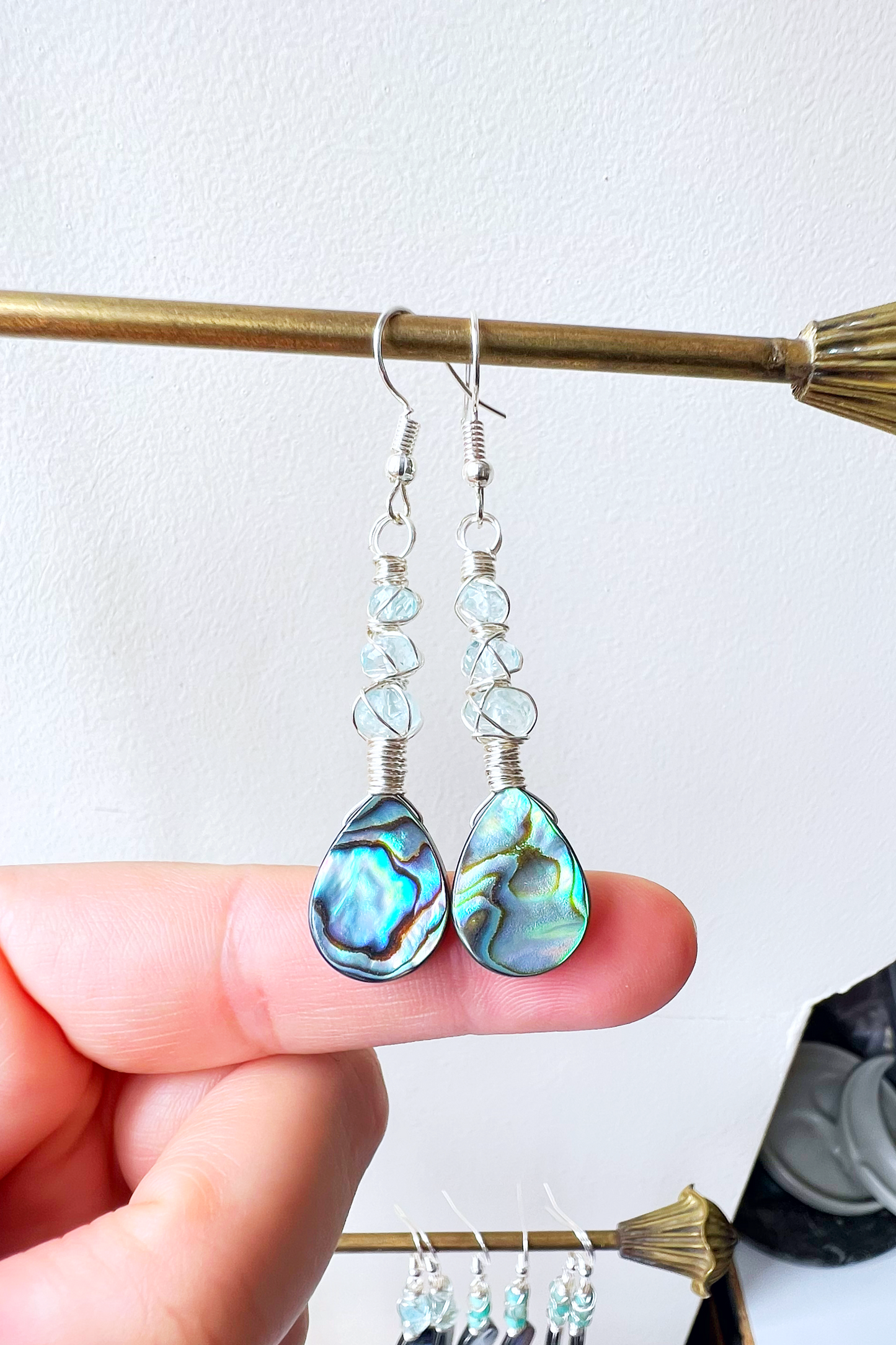 Abalone Summer Collection - aquamarine earrings