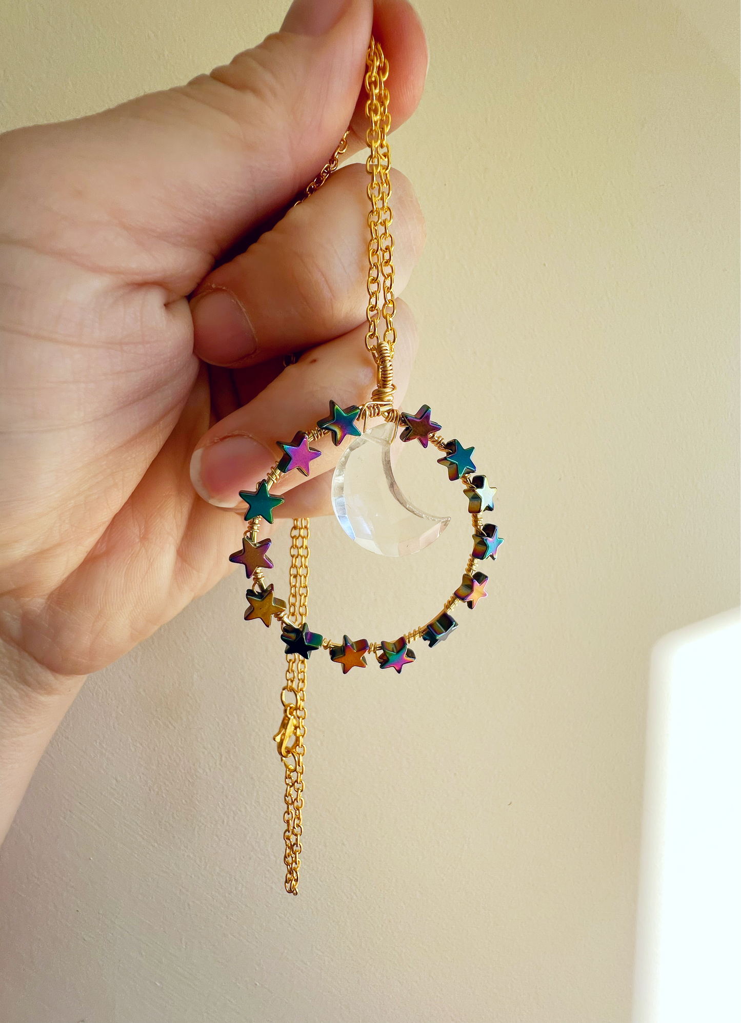 Cosmic Moon Necklace Gold