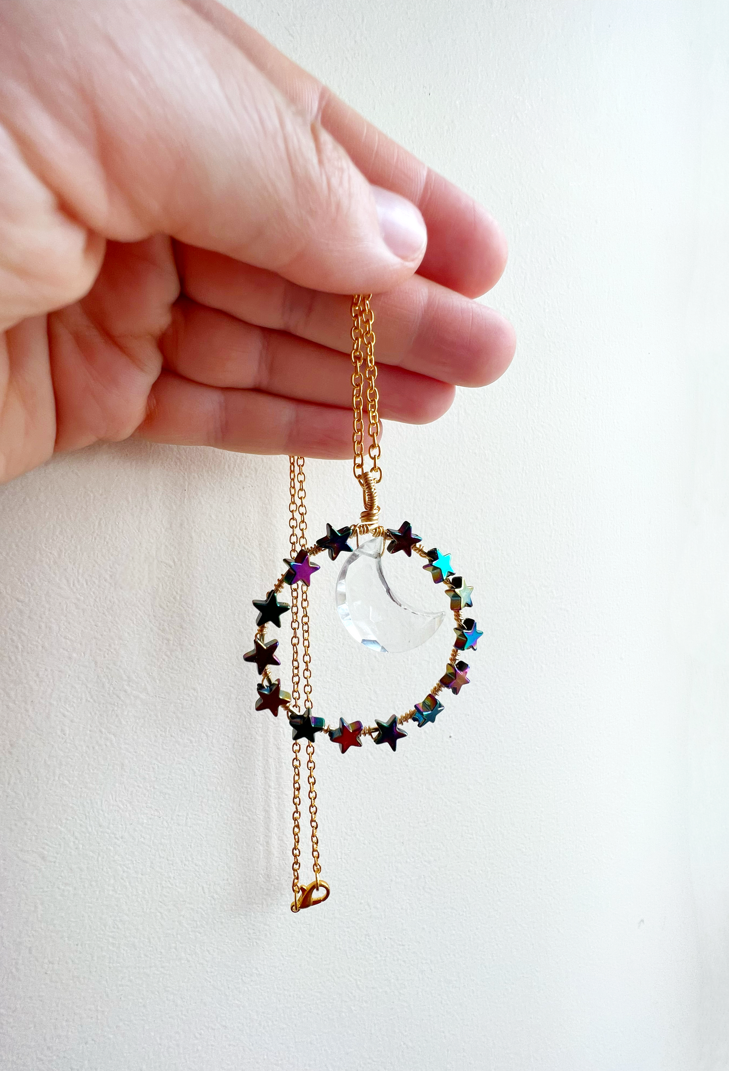 Cosmic Moon Necklace Gold