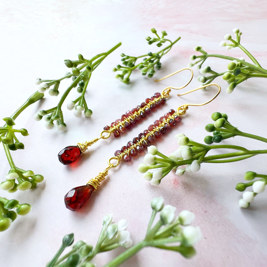 Garnet Crystal Earrings