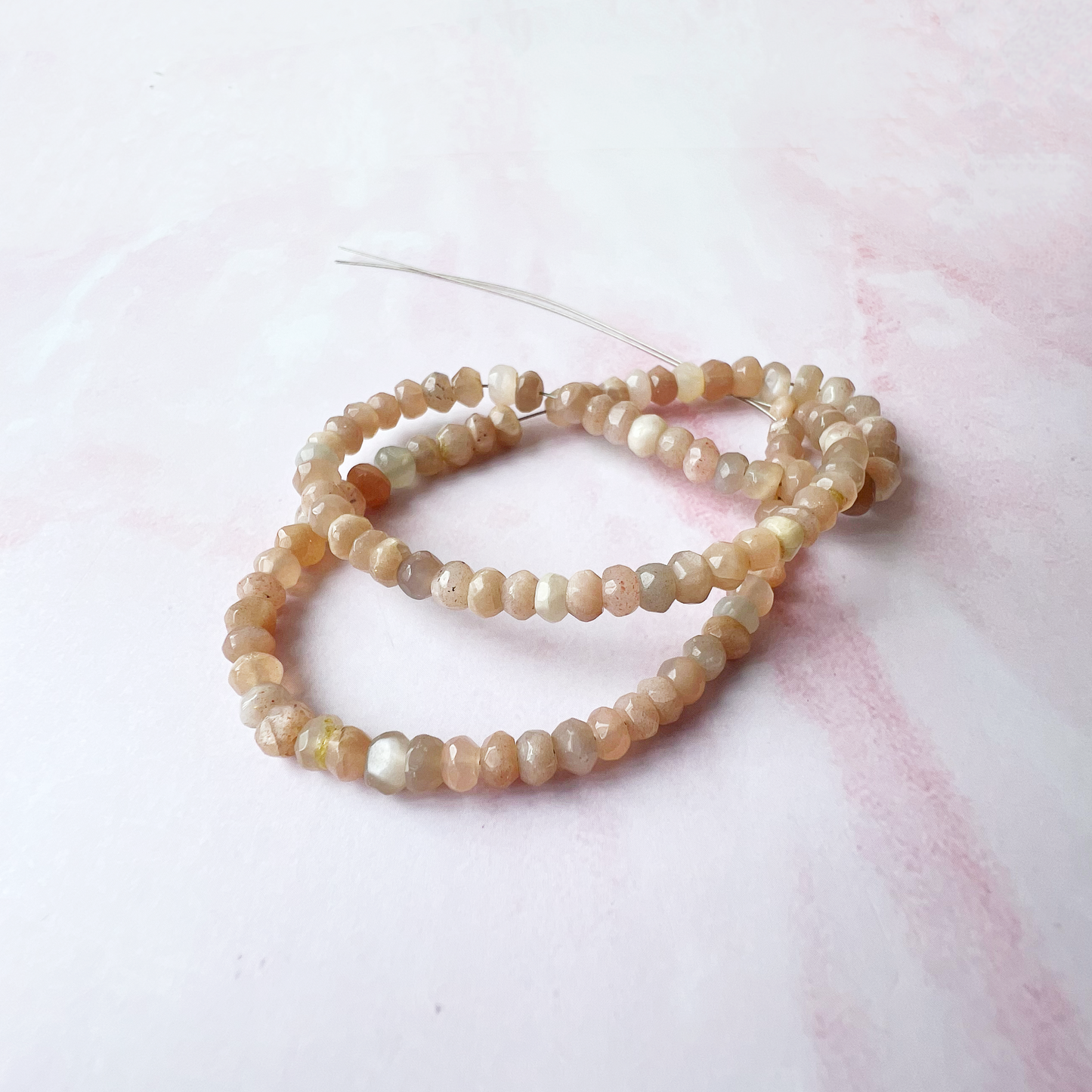 ROSE GOLD - Peach Moonstone Customisable bracelets