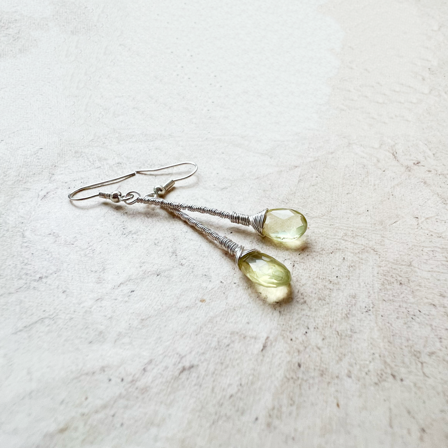Lemon Quartz Elegant Drop Silver Earrings