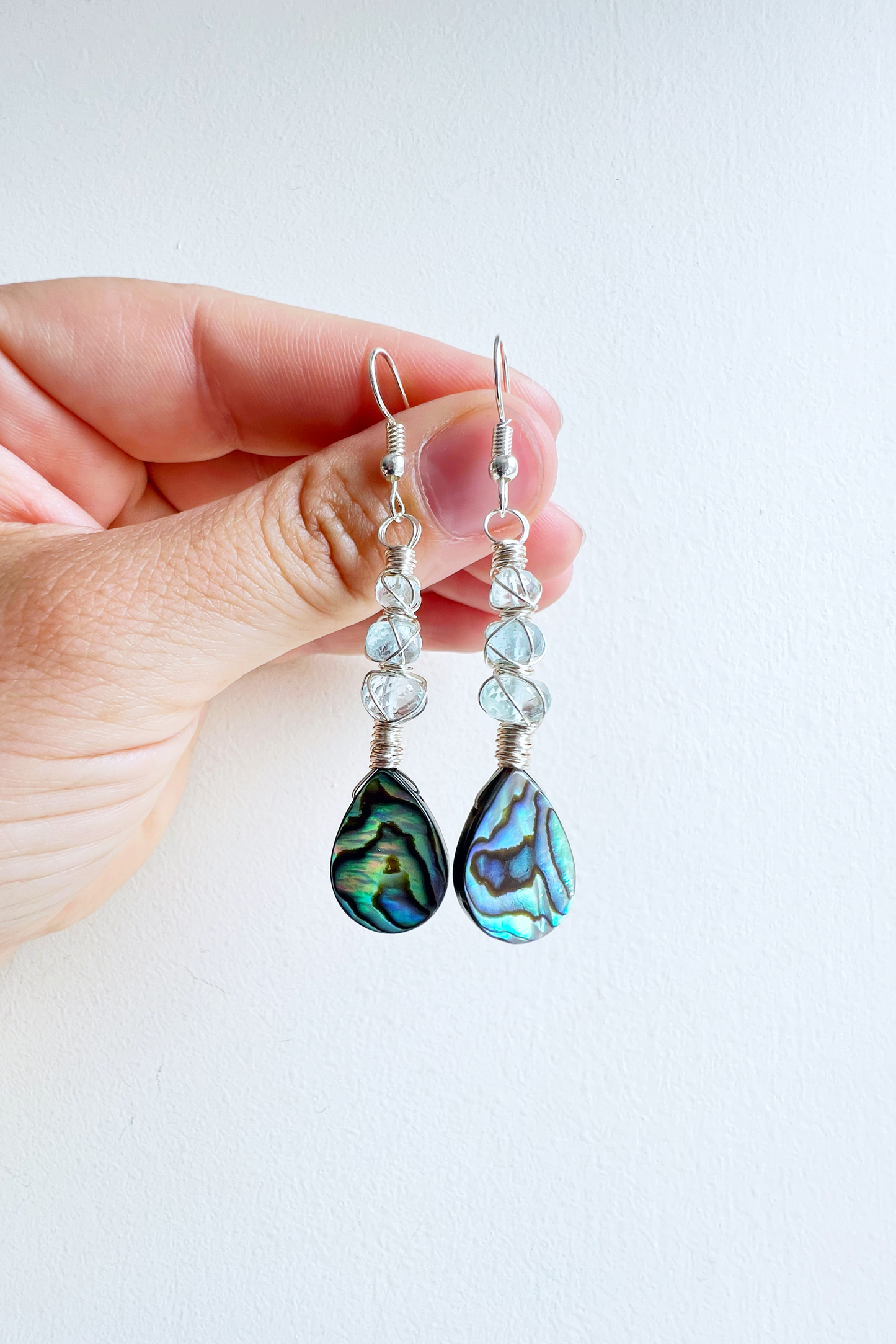 Abalone Summer Collection - aquamarine earrings 2