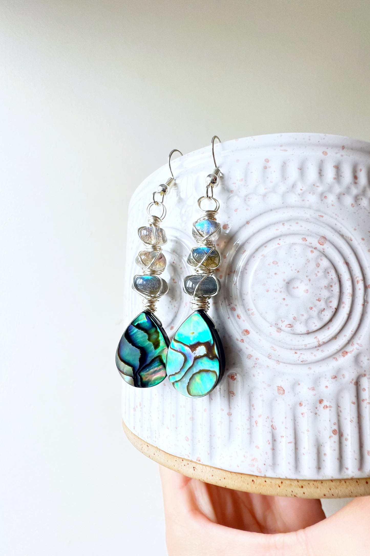 Abalone Summer Collection - labradorite earrings