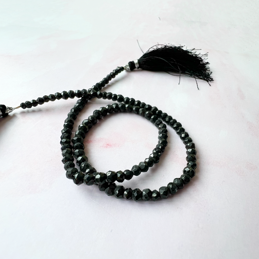 SILVER - Black Spinel Customisable bracelets