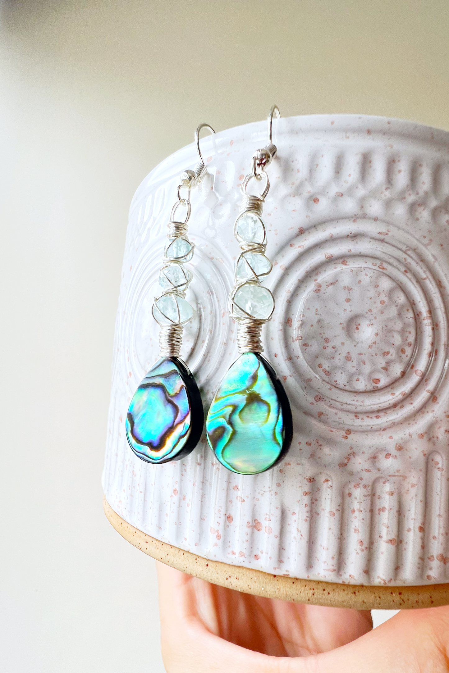 Abalone Summer Collection - aquamarine earrings