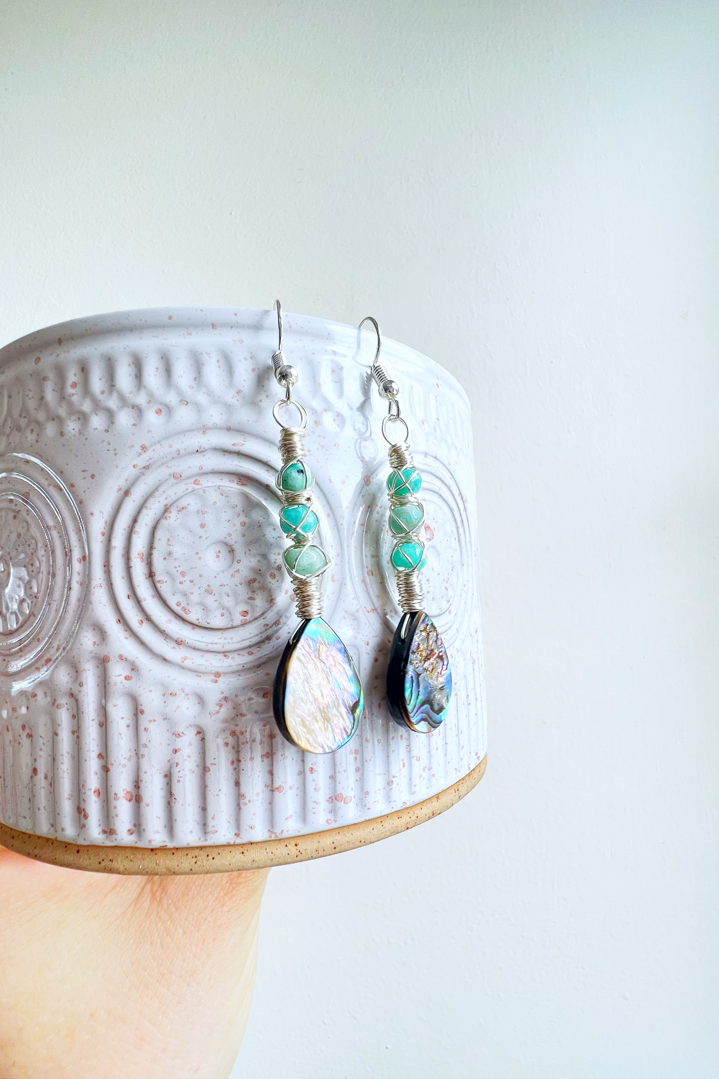 Abalone Summer Collection - amazonite earrings
