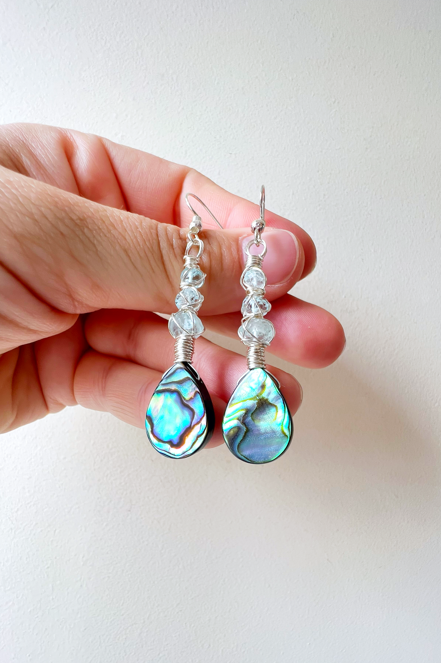 Abalone Summer Collection - aquamarine earrings