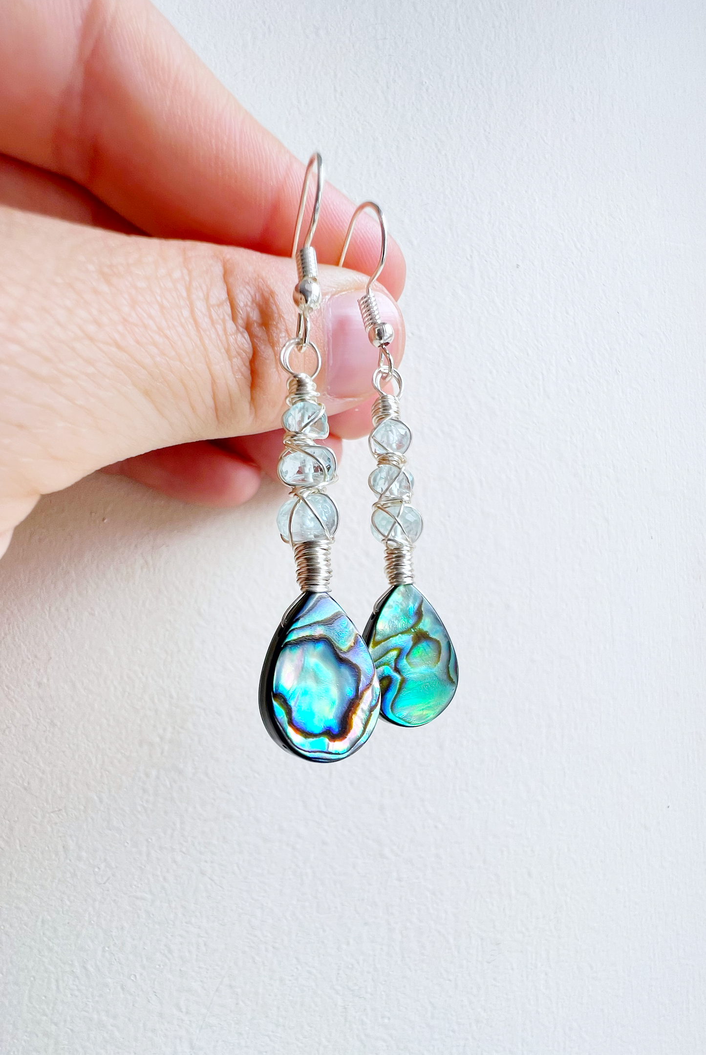 Abalone Summer Collection - aquamarine earrings