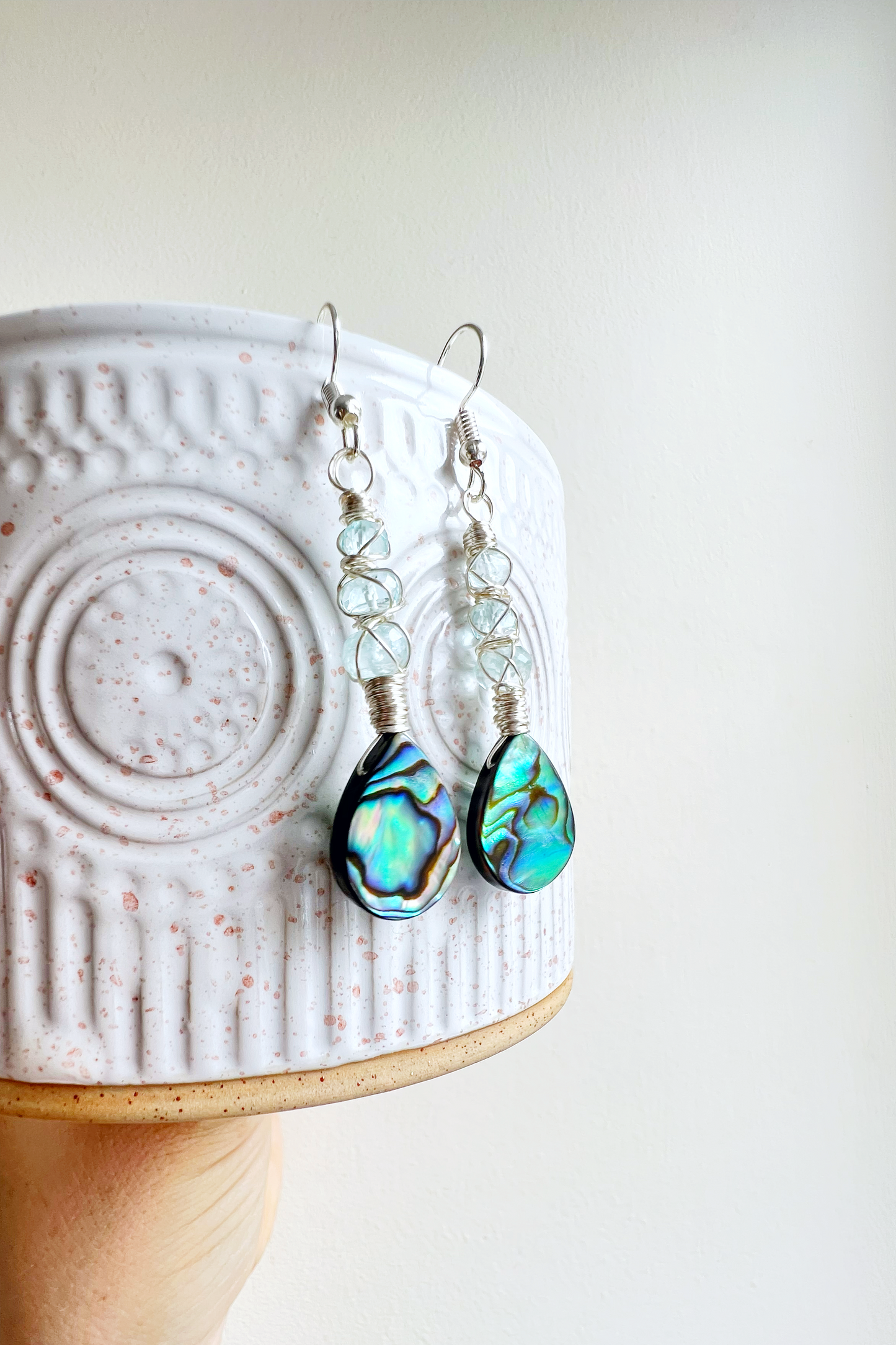 Abalone Summer Collection - aquamarine earrings