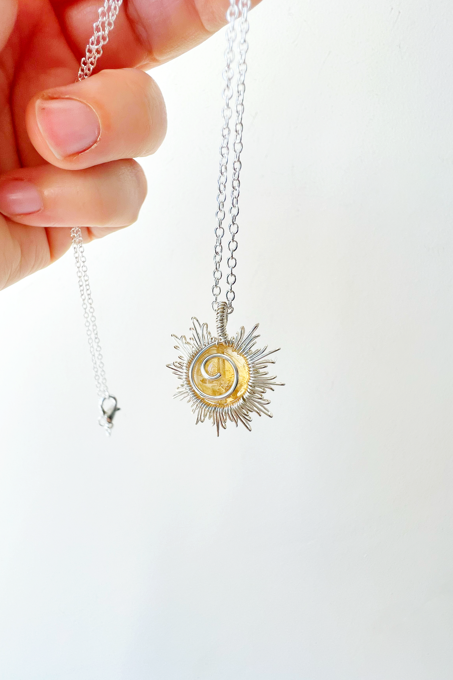 Sunburst Necklace - citrine and silver