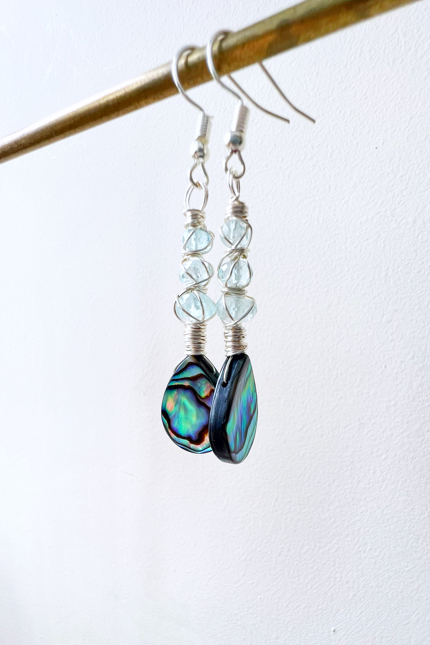 Abalone Summer Collection - aquamarine earrings