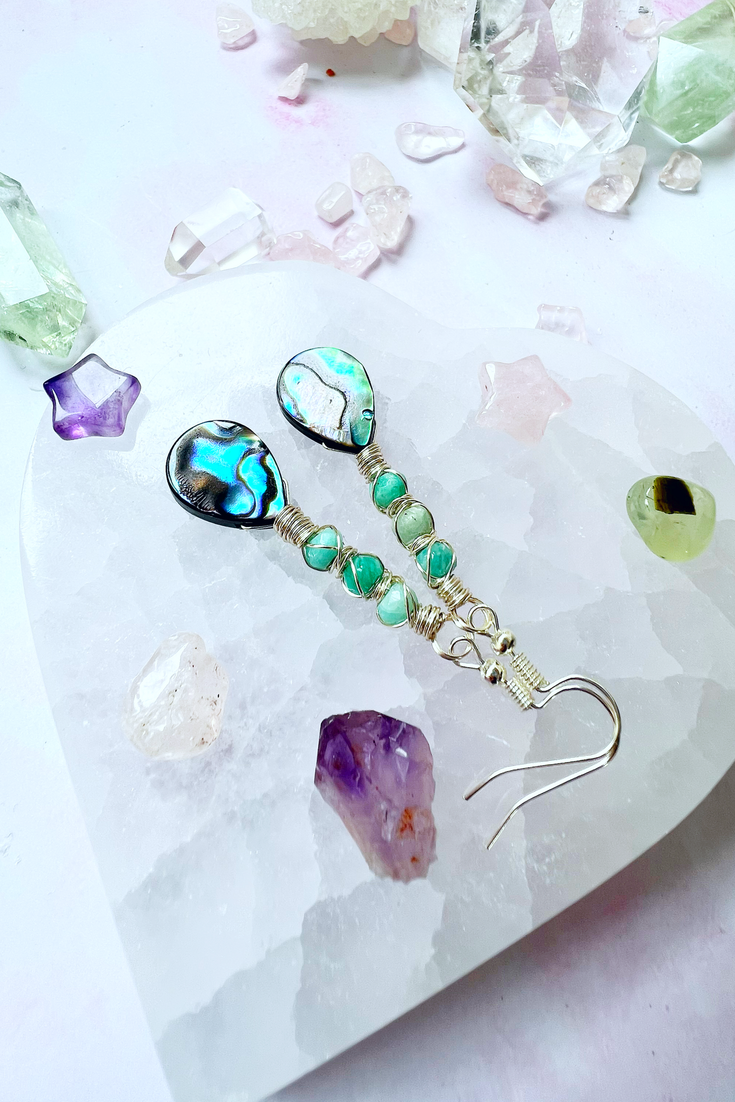 Abalone Summer Collection - amazonite earrings 2