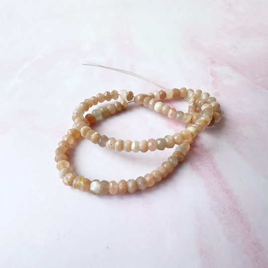 GOLD - Peach Moonstone Customisable bracelets