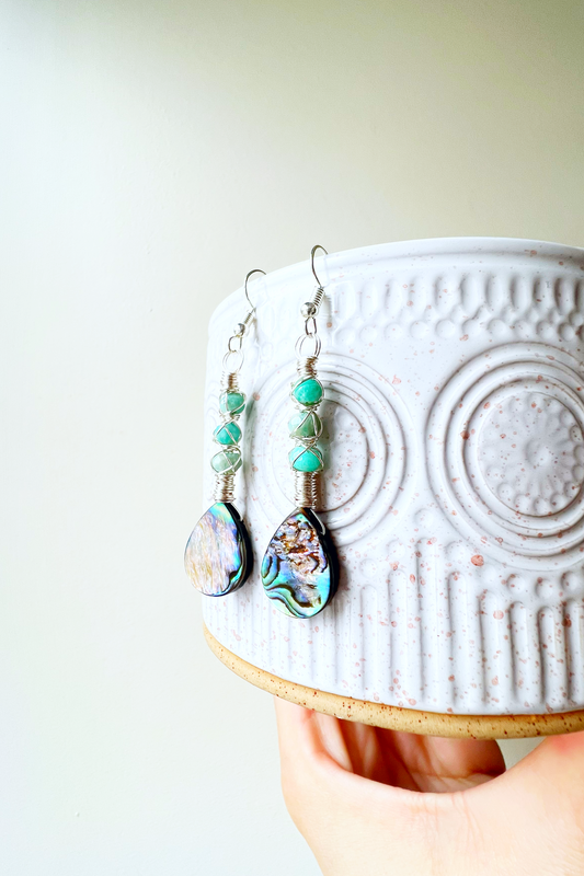 Abalone Summer Collection - amazonite earrings