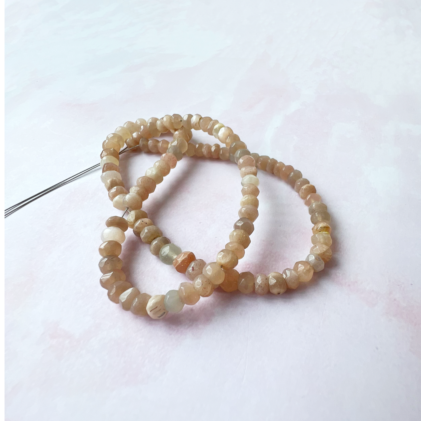 GOLD - Peach Moonstone Customisable bracelets