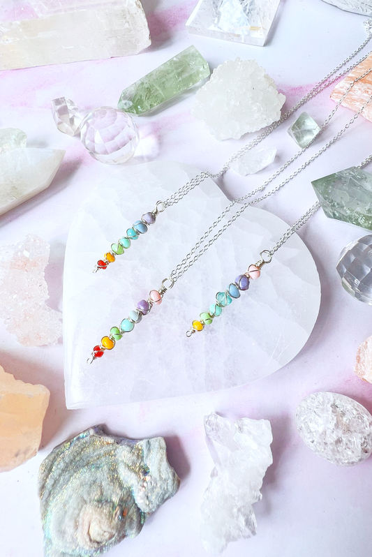 Pastel rainbow necklace in opal